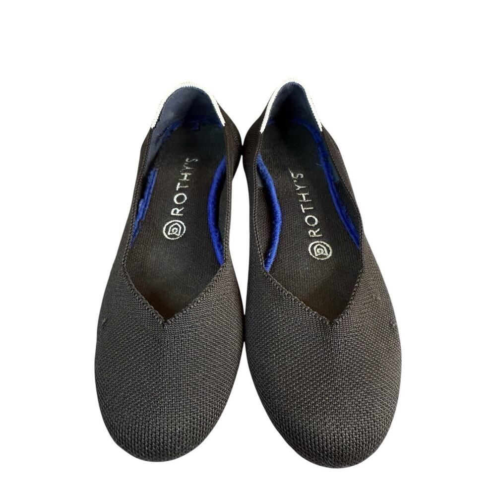 Rothy’s Black Knit Point Flats Size 8 | Eco-Friendly Washable Shoes
